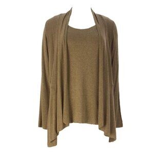 Miraclebody by Miracle Suit Gold Bronze Glitter Tank Top with Cardigan Set